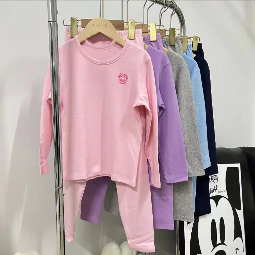 2140 儿童280g中厚内衣套A类舒绒棉氨秋衣套保暖套秋冬时尚宝宝