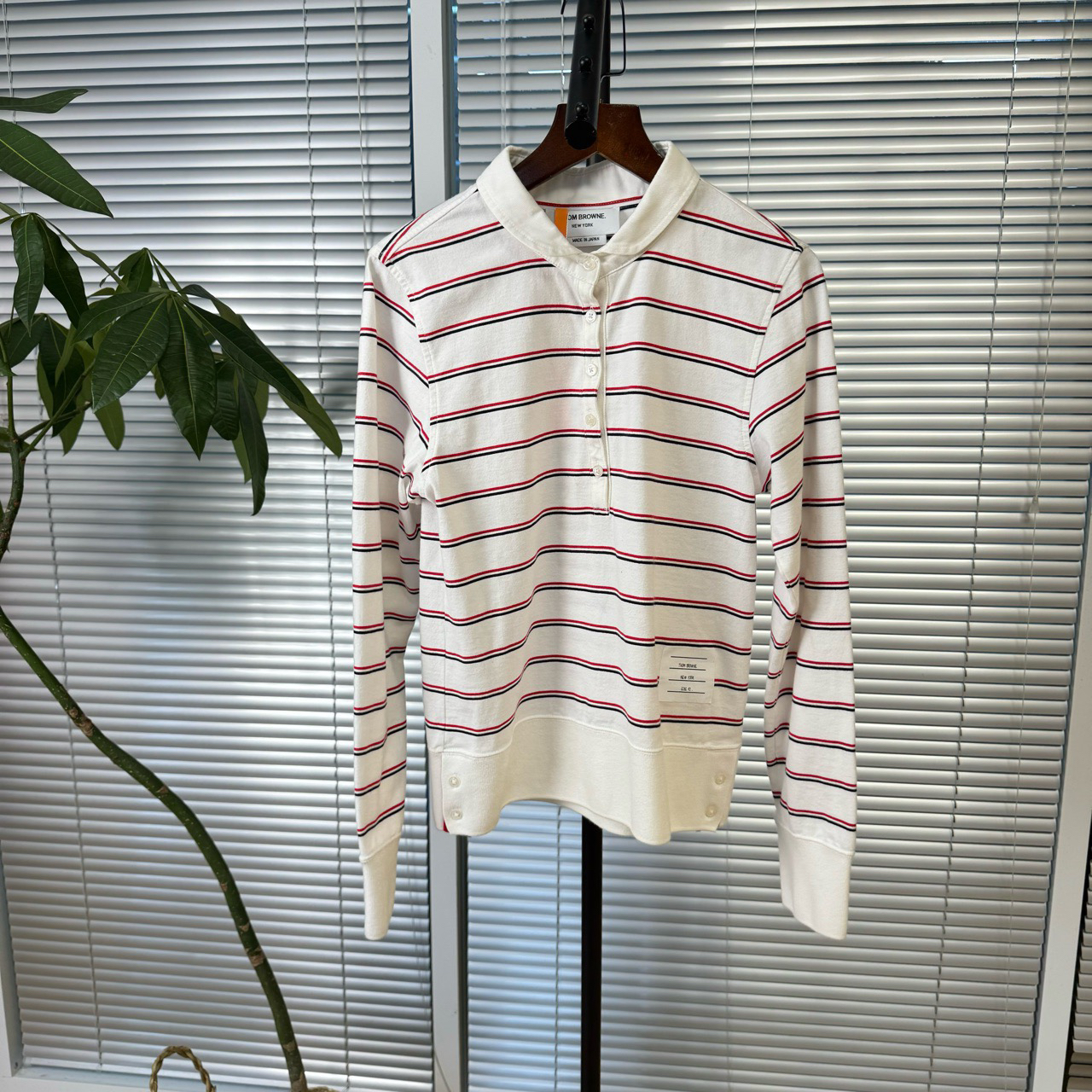 99新 THOMBROWNE TB 条纹polo衫 42码/ CL01989