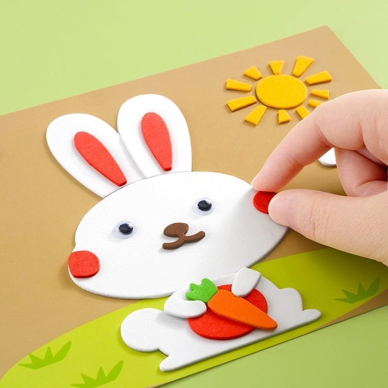 eva立体贴画幼儿园3d粘贴画儿童手工diy制作材料包男女孩益智玩具