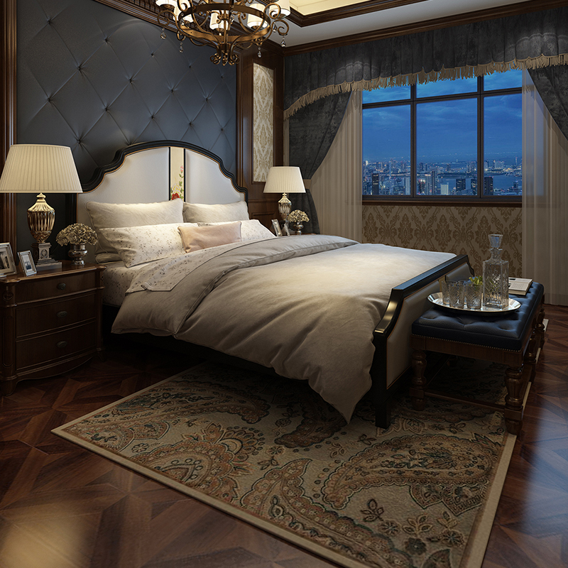 2025年新款双人床烤漆1米8新中式轻奢实木主卧全实木家用结婚大床