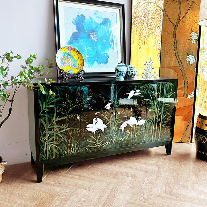 新中式鞋柜大容量实木储物置物玄关柜装饰卧室客厅家用隔断餐边柜