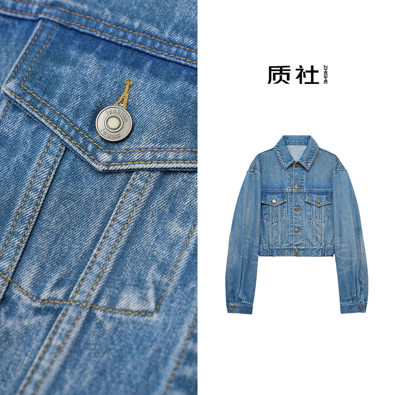 原创设计时尚复古百搭短款牛仔外套L004