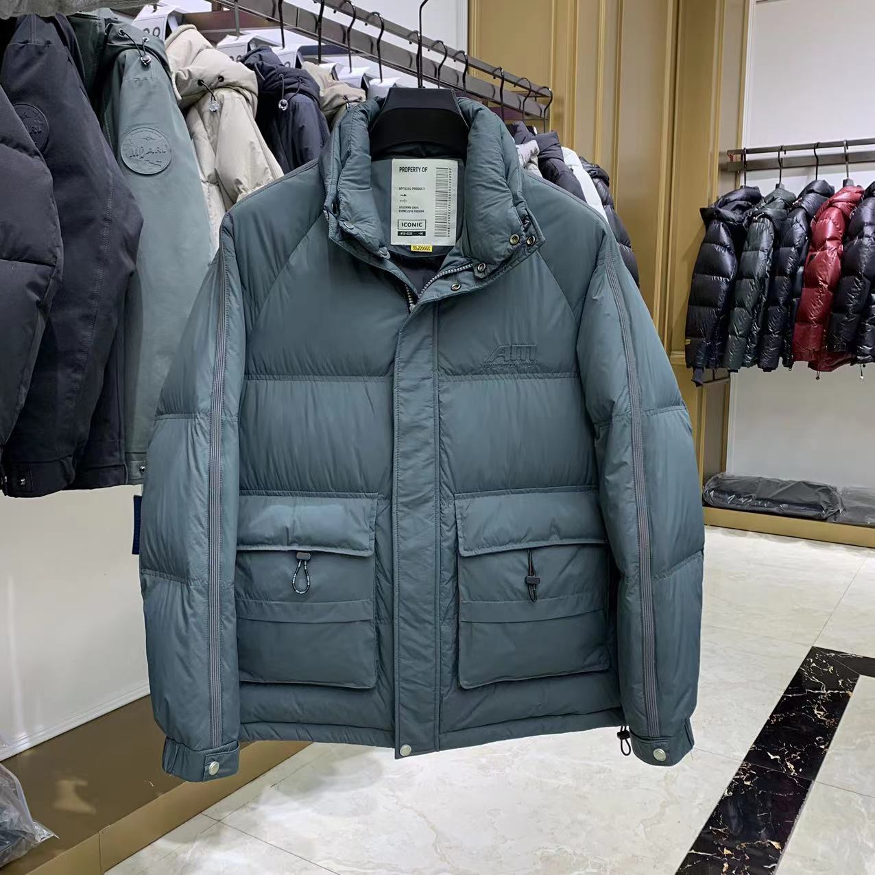 男士休闲立领时尚双层领短款保暖秋冬季外套潮流男装男款羽绒服