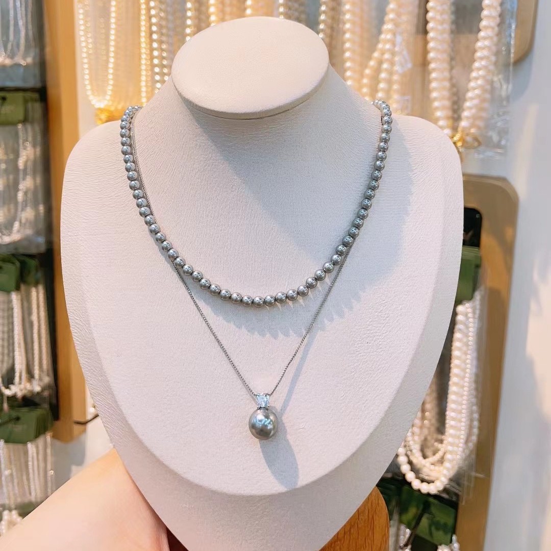 铜合金仿珍珠项链 清冷气质施家强光倪妮同款轻奢叠戴百搭小众