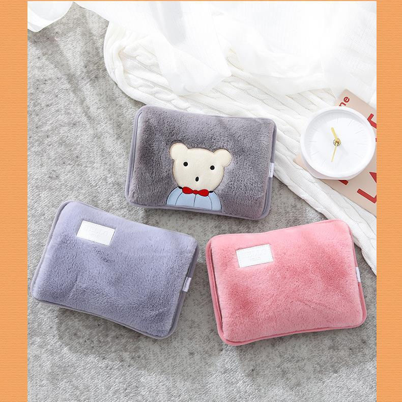 热水袋充电防爆暖水袋暖宝宝毛绒可爱卡通女学生暖手宝暖肚暖手袋