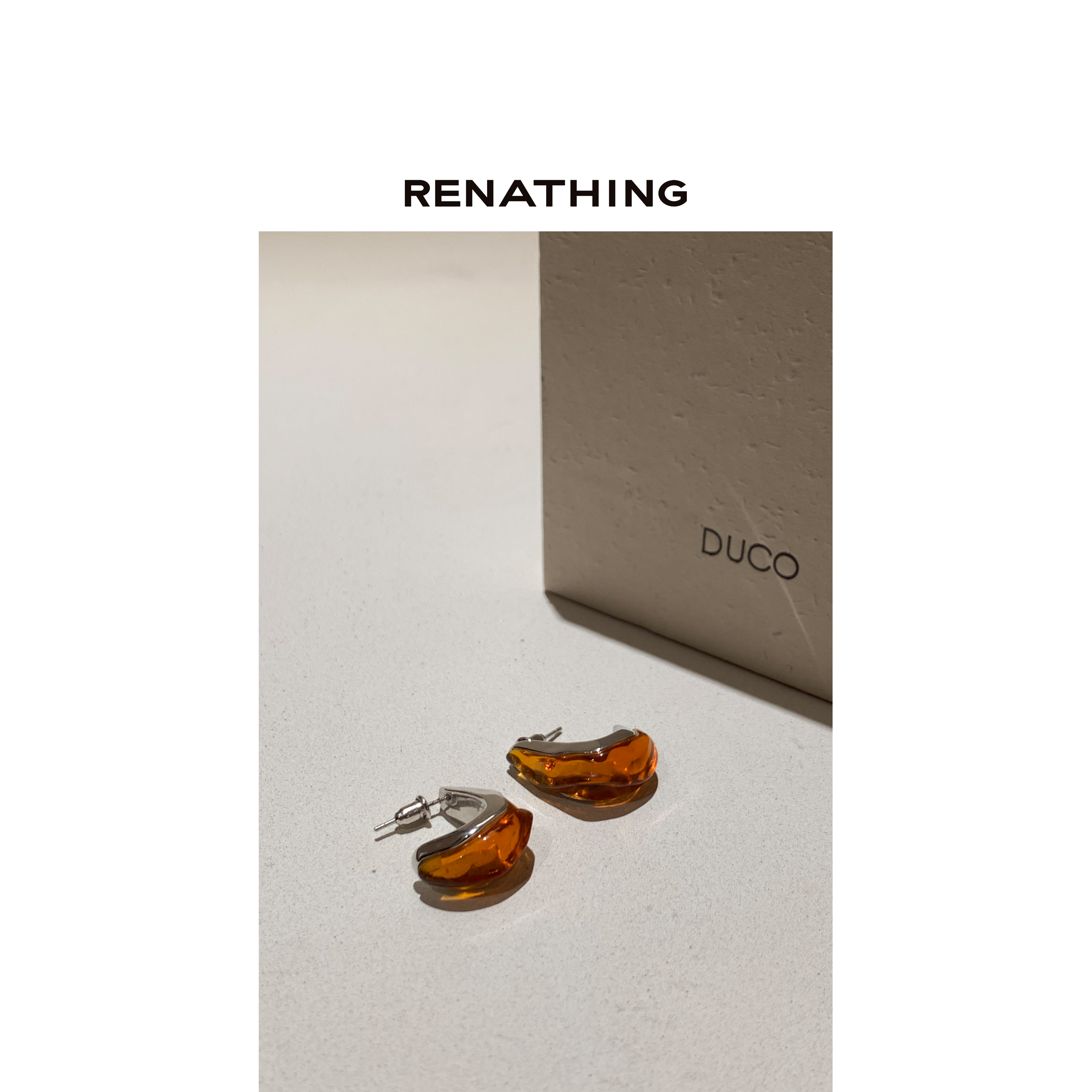合金耳饰 【RENATHING】橙色醋栗果藤蔓耳环