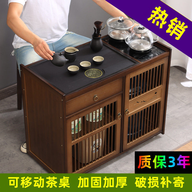 新疆包邮移动茶台车小茶桌带轮茶几家用茶水柜功夫茶具套装烧水一