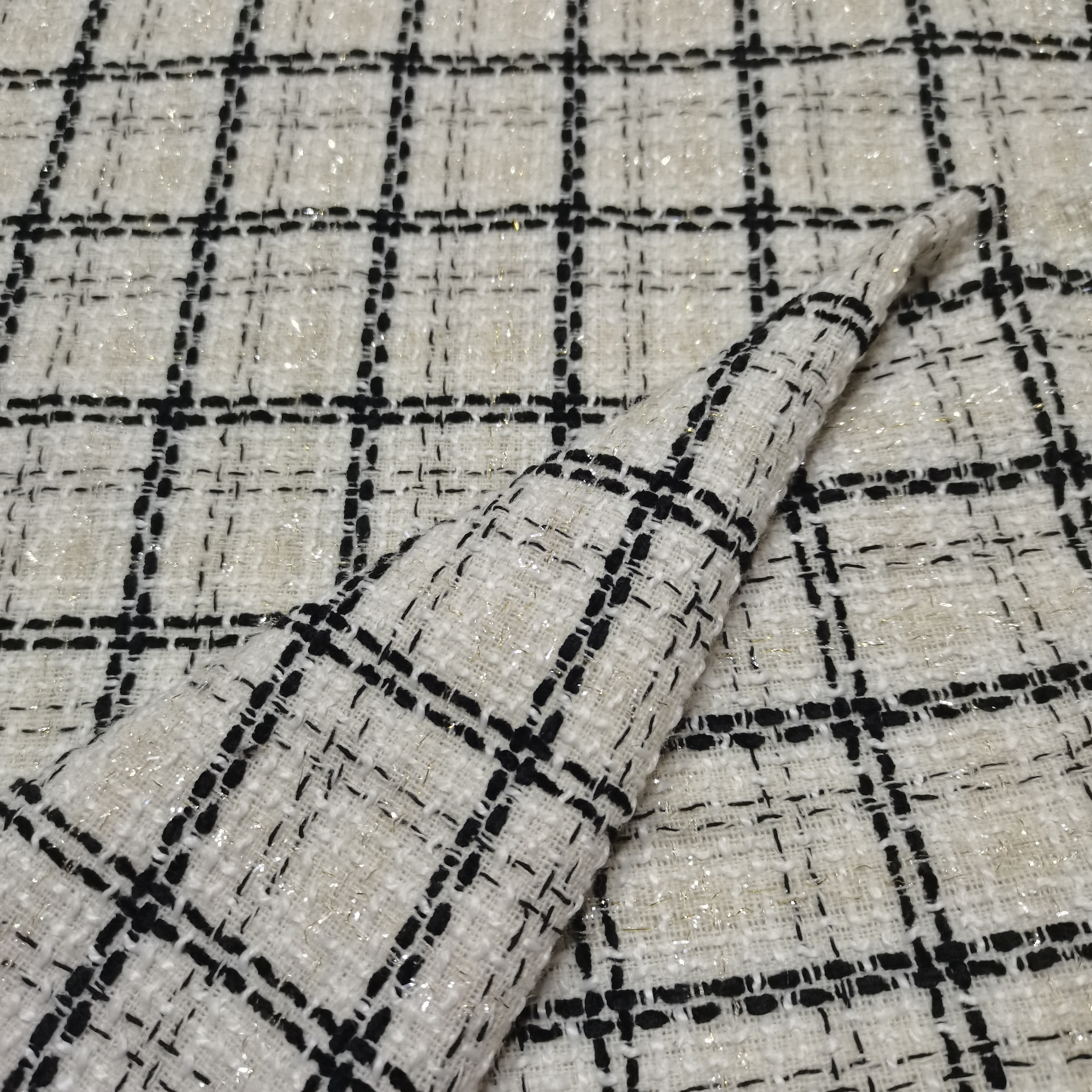 新款小香风面料柔软透气高端时尚洋气款外套马甲裙面料套裙布料