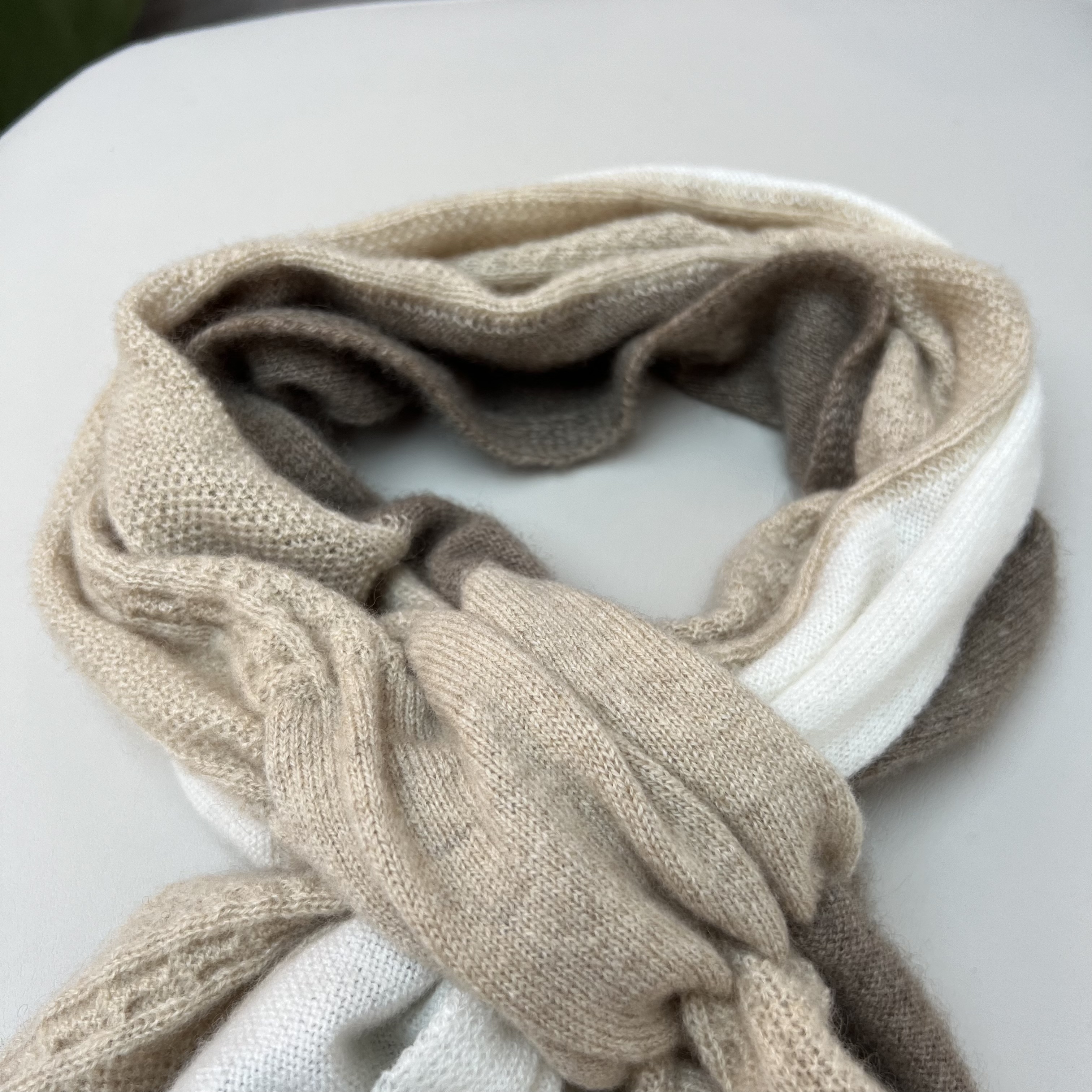 【绒弯湾】时尚休闲羊绒百搭冬季经典针织纯色围巾