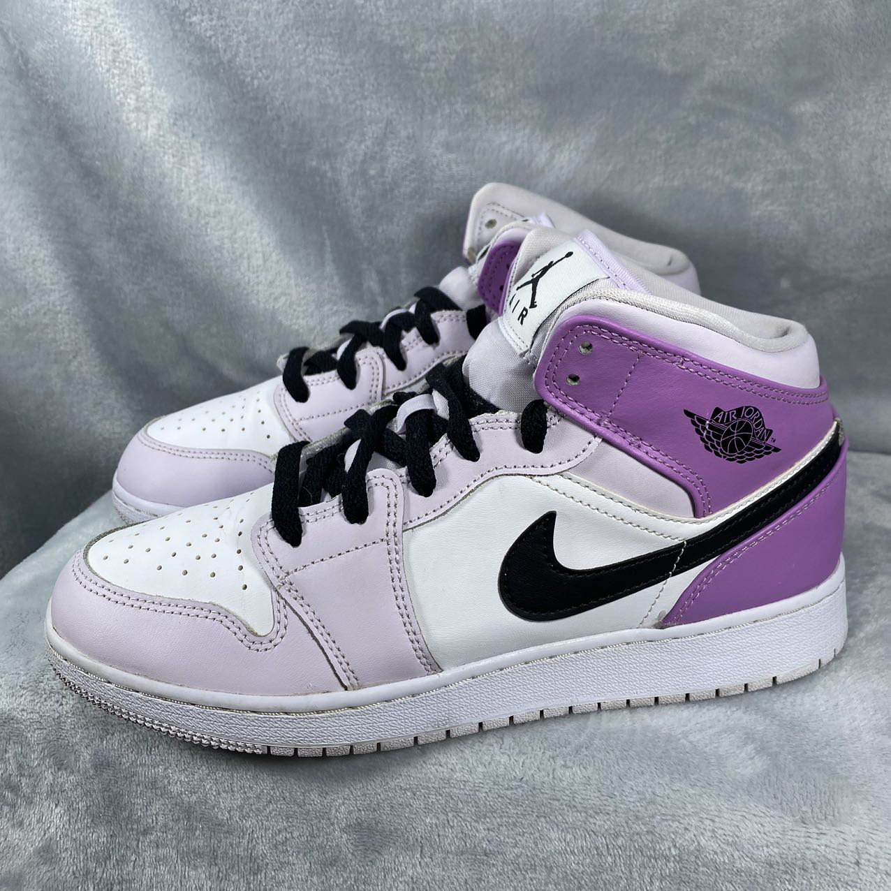 40码 AJ1 mid 白紫 板鞋 95新 公价1399