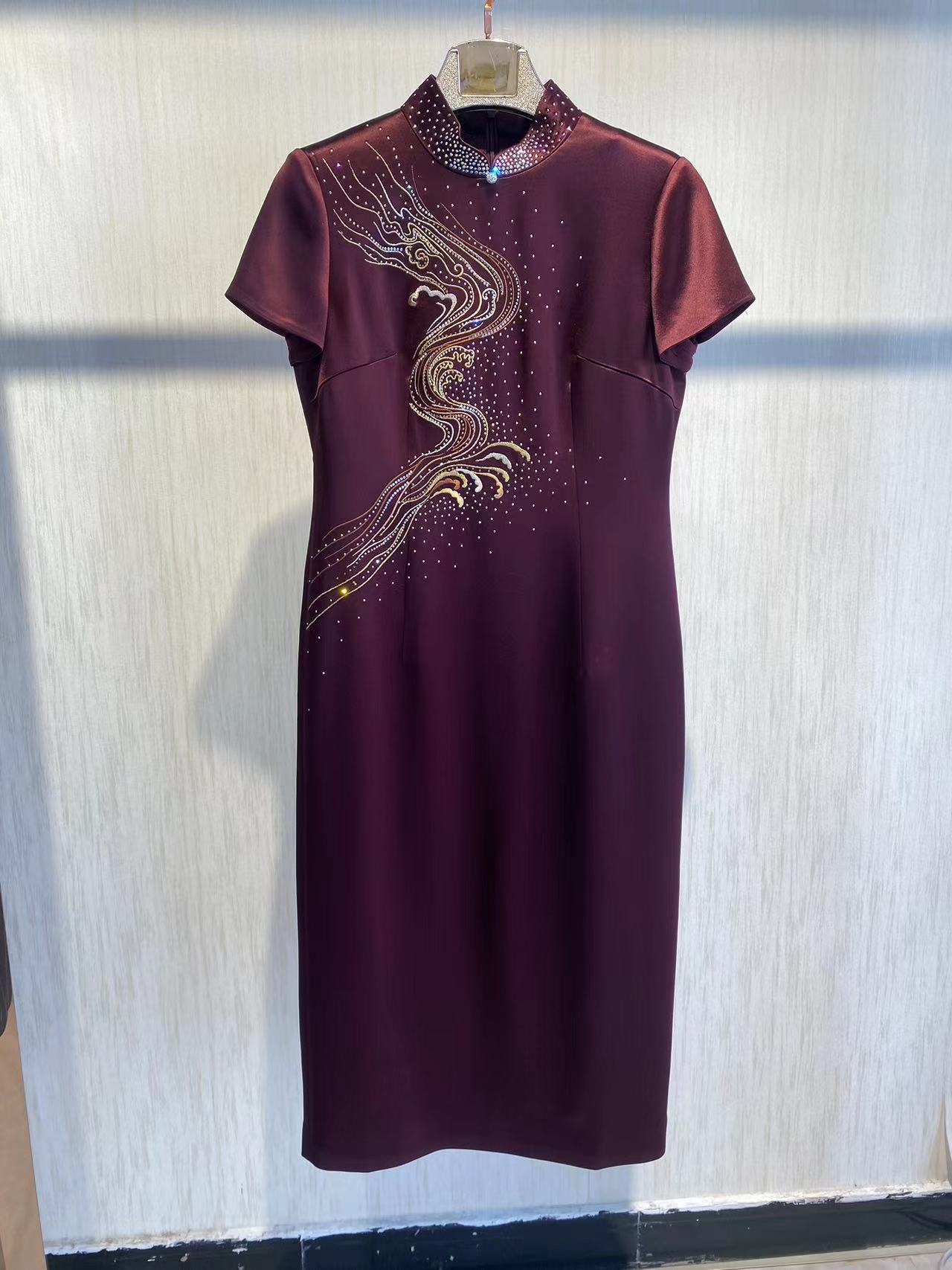 170092高端奢华气质喜婆婆喜妈妈装婚庆旗袍礼服新娘婚宴敬酒服