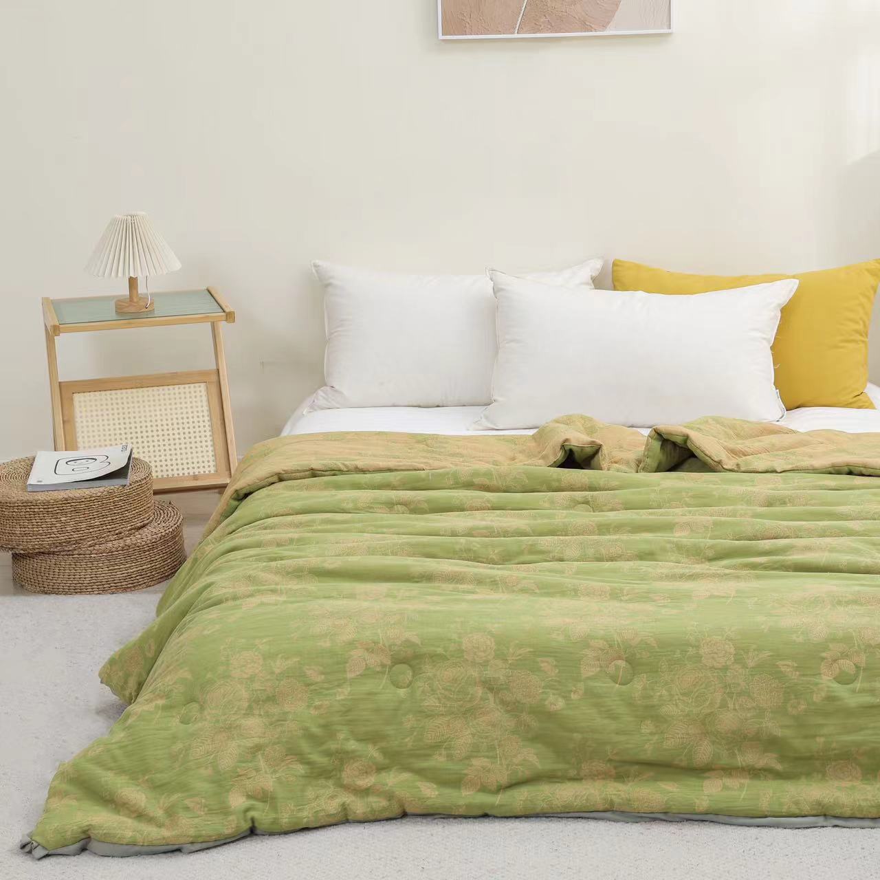 【夕颜绿】纯棉双层纱秋冬被200*230cm