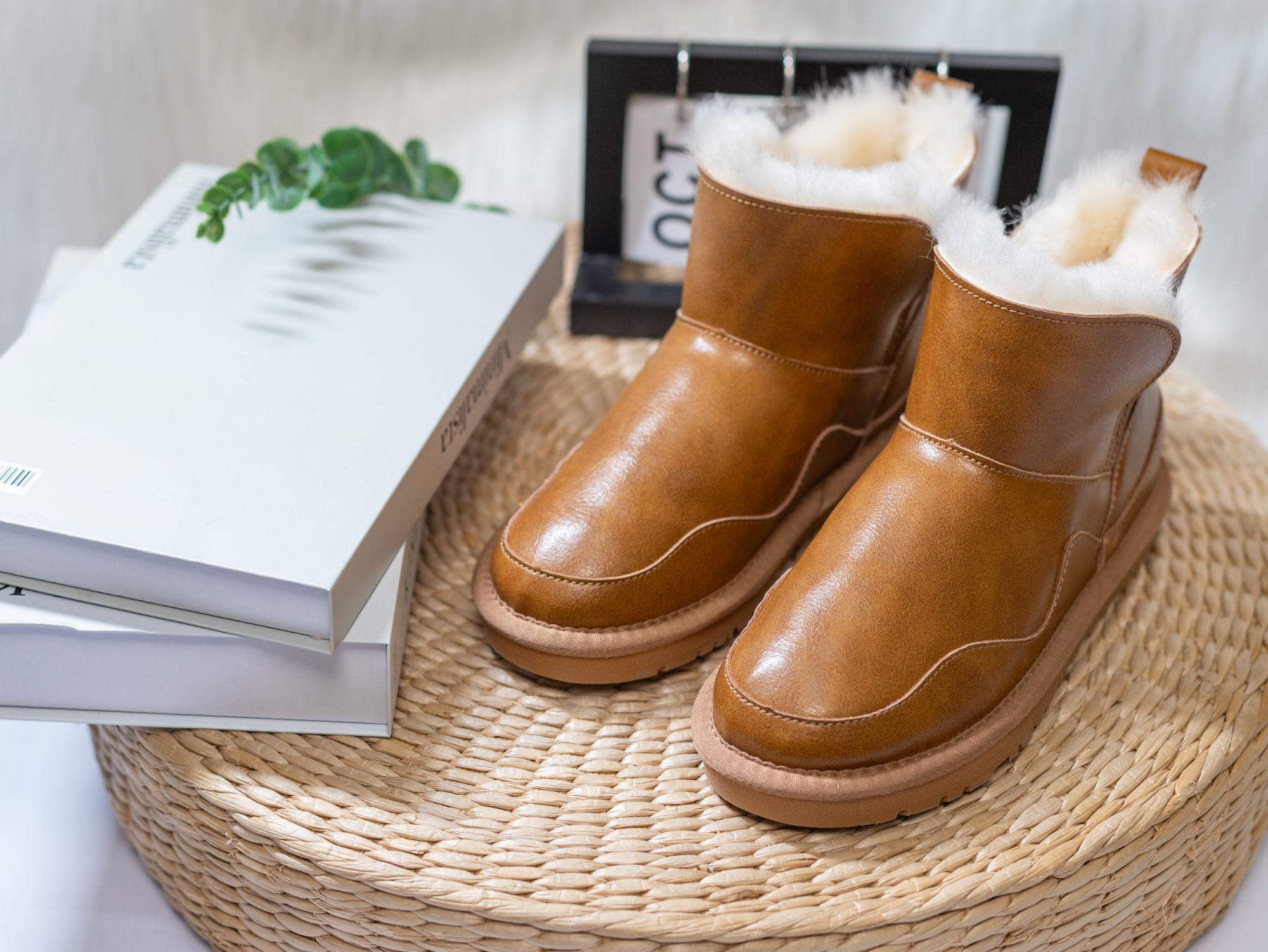 优格古2990【真牛皮羊毛】2025雪地靴女冬季新款百搭加厚防滑雪地棉