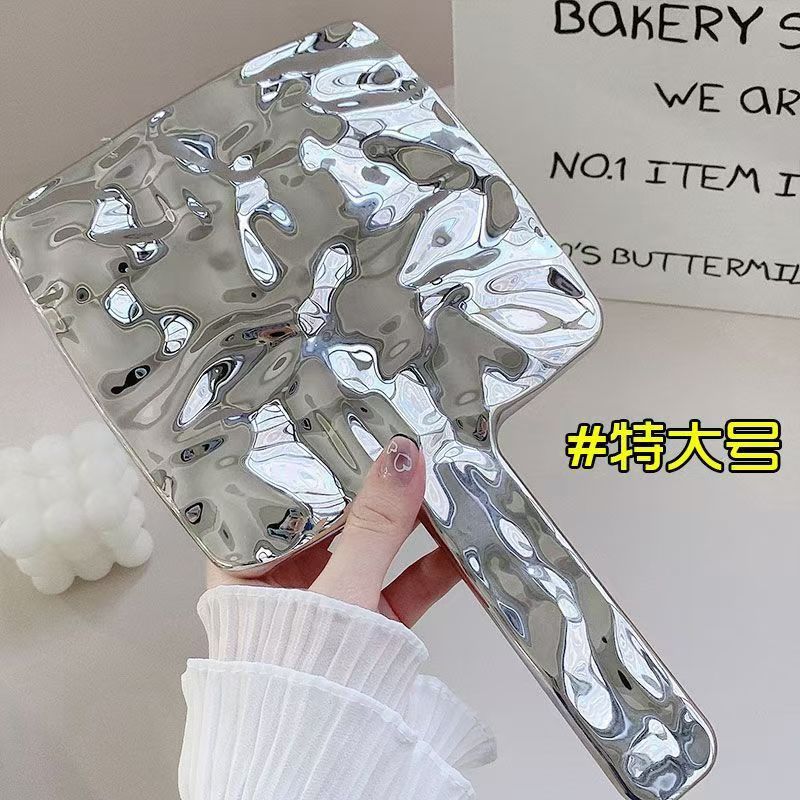 ins风网红复古手持化妆镜女便携随身携带小镜子手拿补妆镜手柄镜