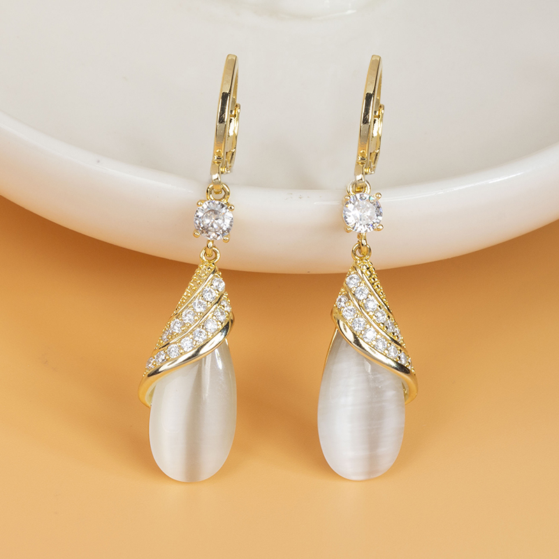 铜合金耳饰 流金岁月超美水滴耳坠时尚感流苏气质耳环百搭轻奢419