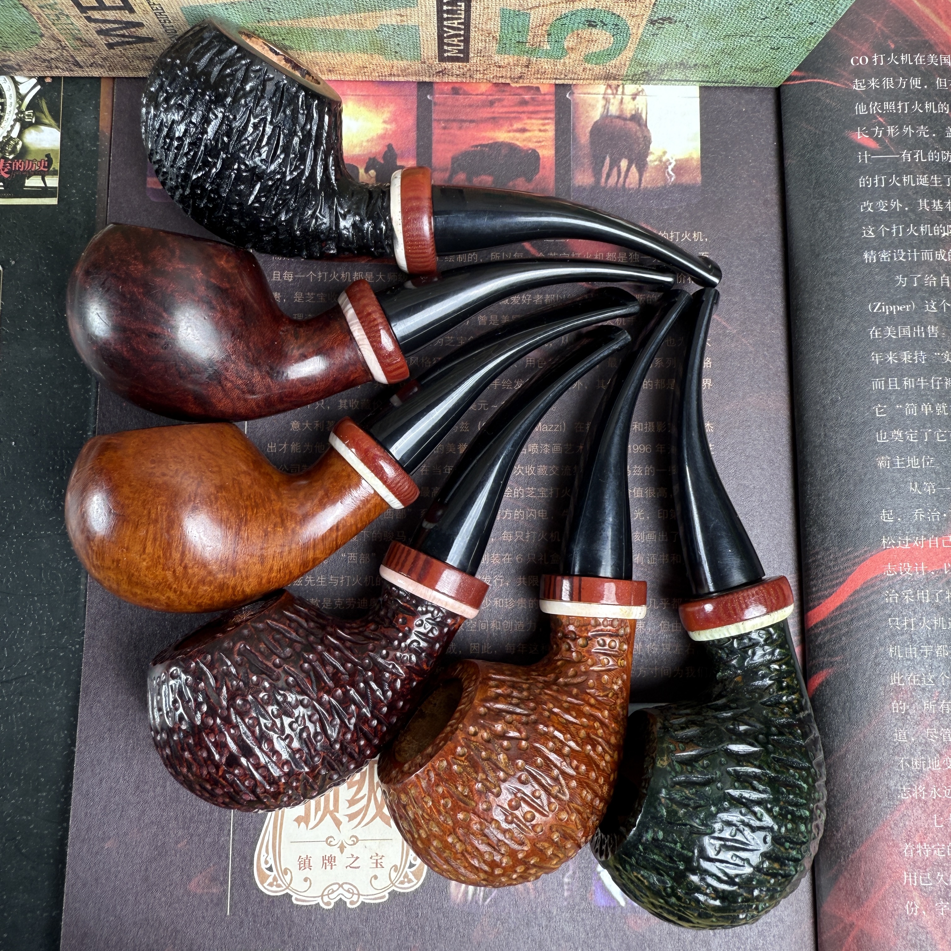 石楠木手工烟斗 中号空腔大气室 新手入门推荐 可选麻面光面