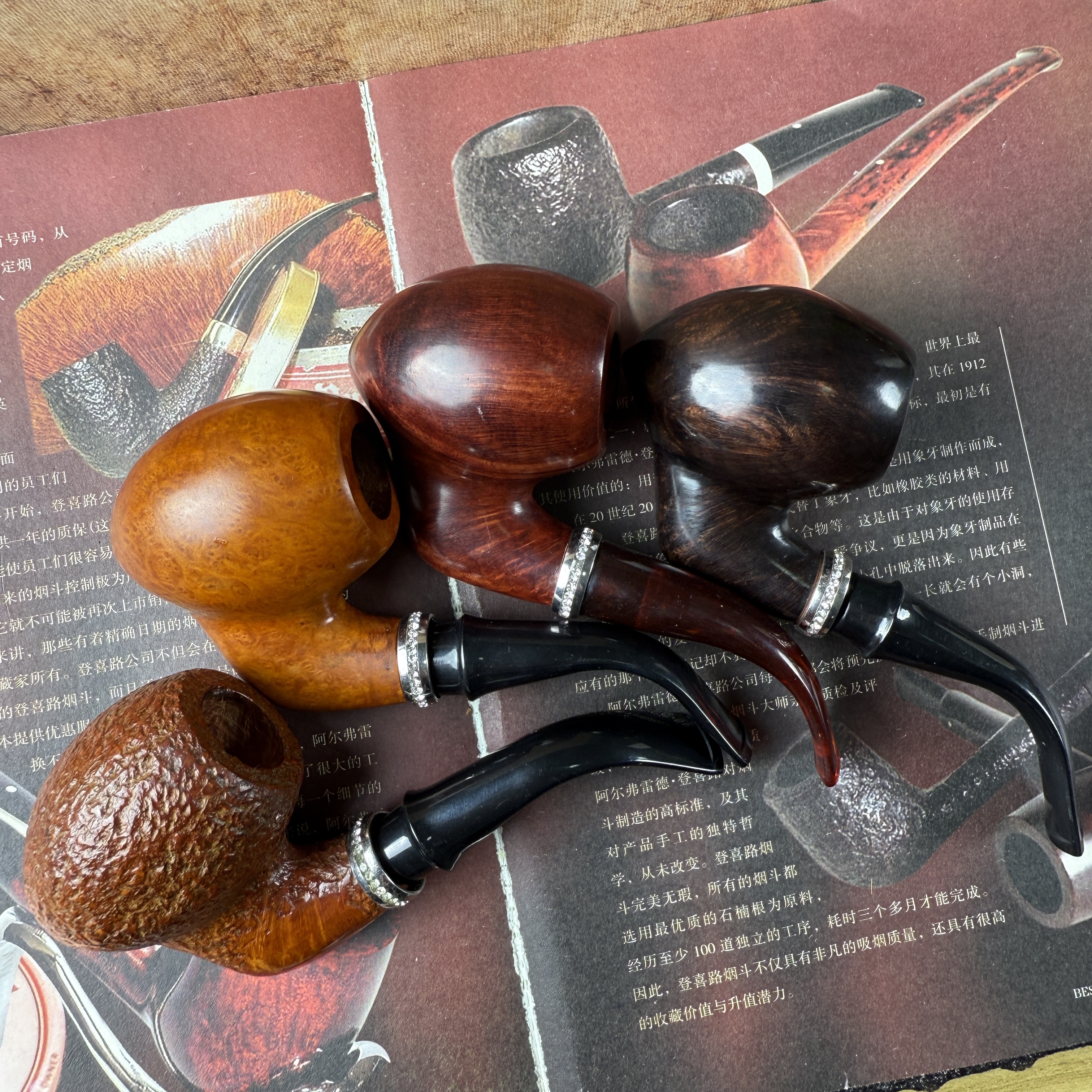 石楠木手工烟斗魔鬼音符3mm孔道还原度高 烟气集中 多色可选