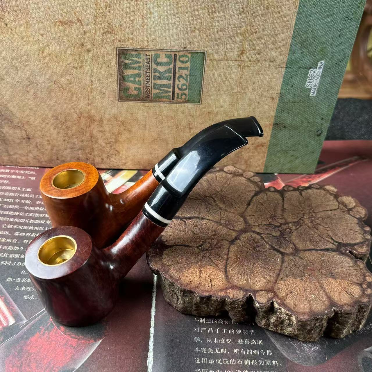 石楠木手工斗 判官桌斗铜锅款可抽卷烟款 9mm孔道 