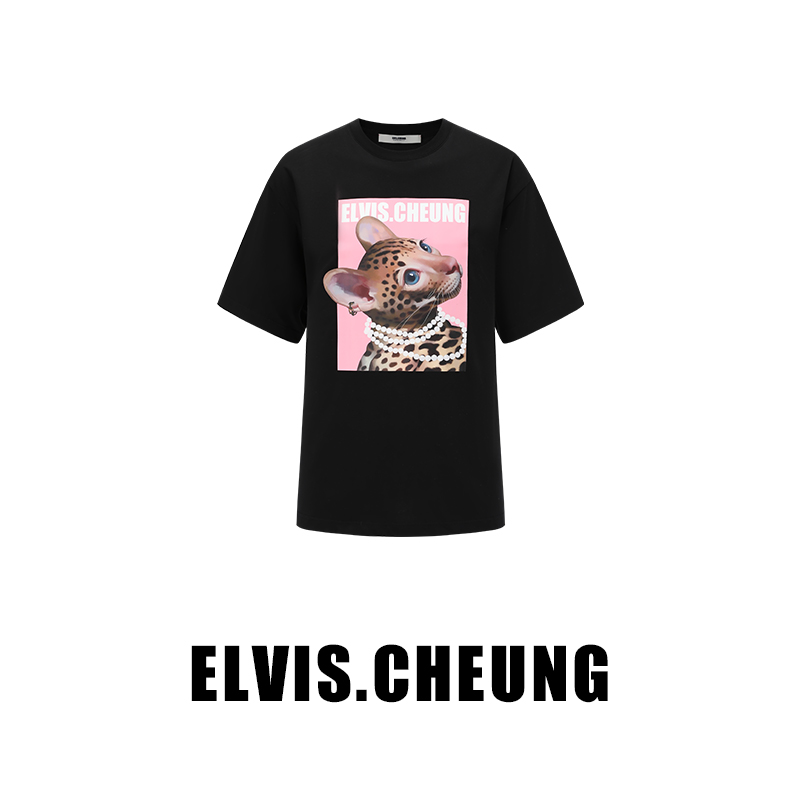 ELVIS.CHEUNG24春夏豹富豹子潮奢休闲宽松短袖T恤男女【自播专享】