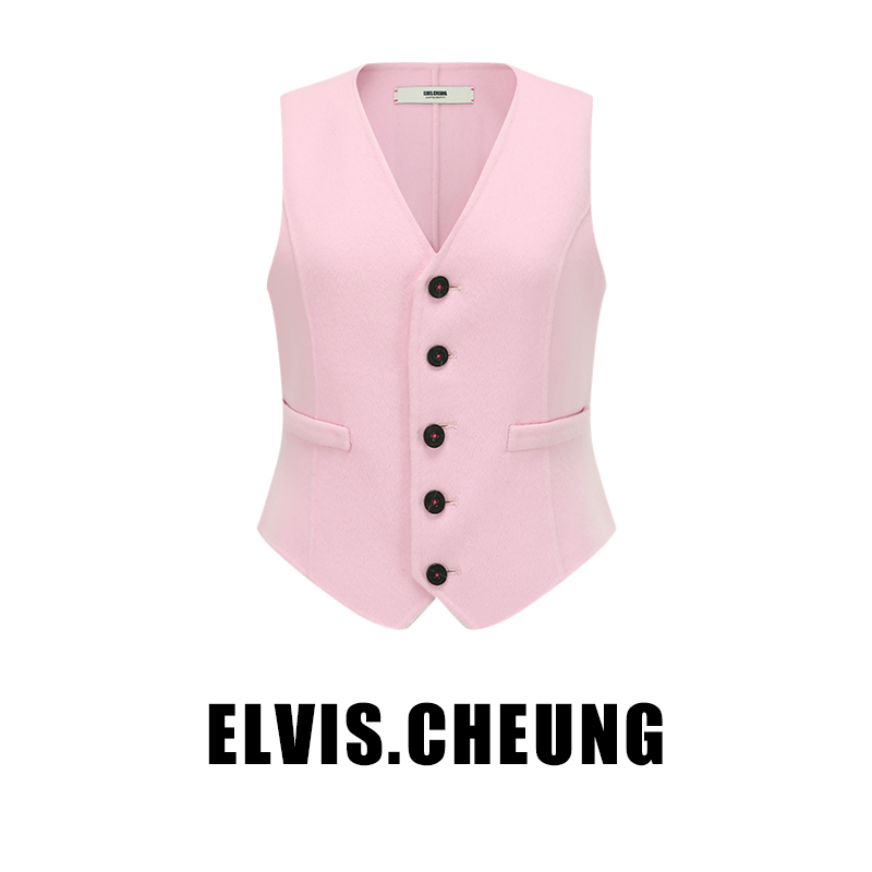 ELVIS.CHEUNG23秋冬羊绒双面呢经典小马甲马夹叠穿内搭【自播专享】
