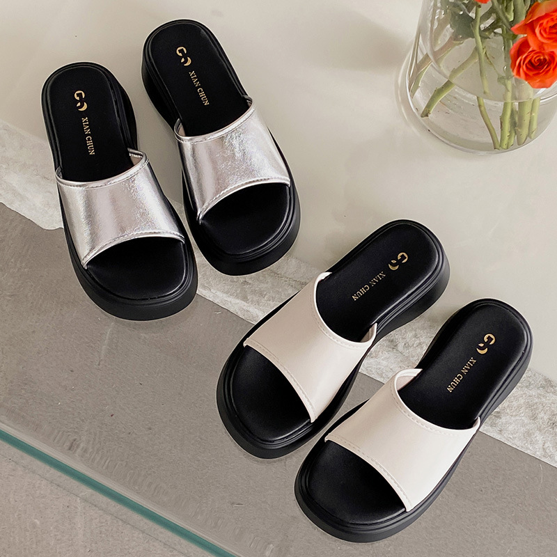 小码拖鞋女313233外穿厚底夏季2024年新款松糕一字型凉拖鞋34