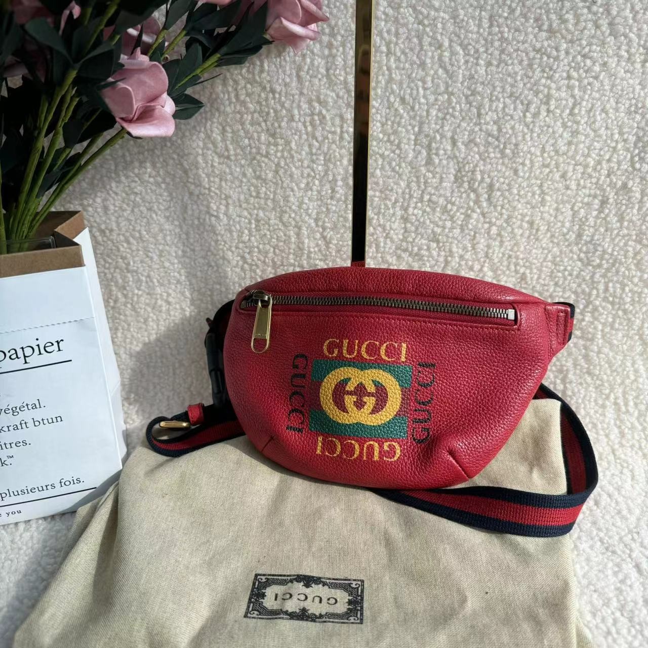95新 GUCCI/古驰 95新 GUCCI/古驰 箱包/单肩包 古驰红色腰包jp