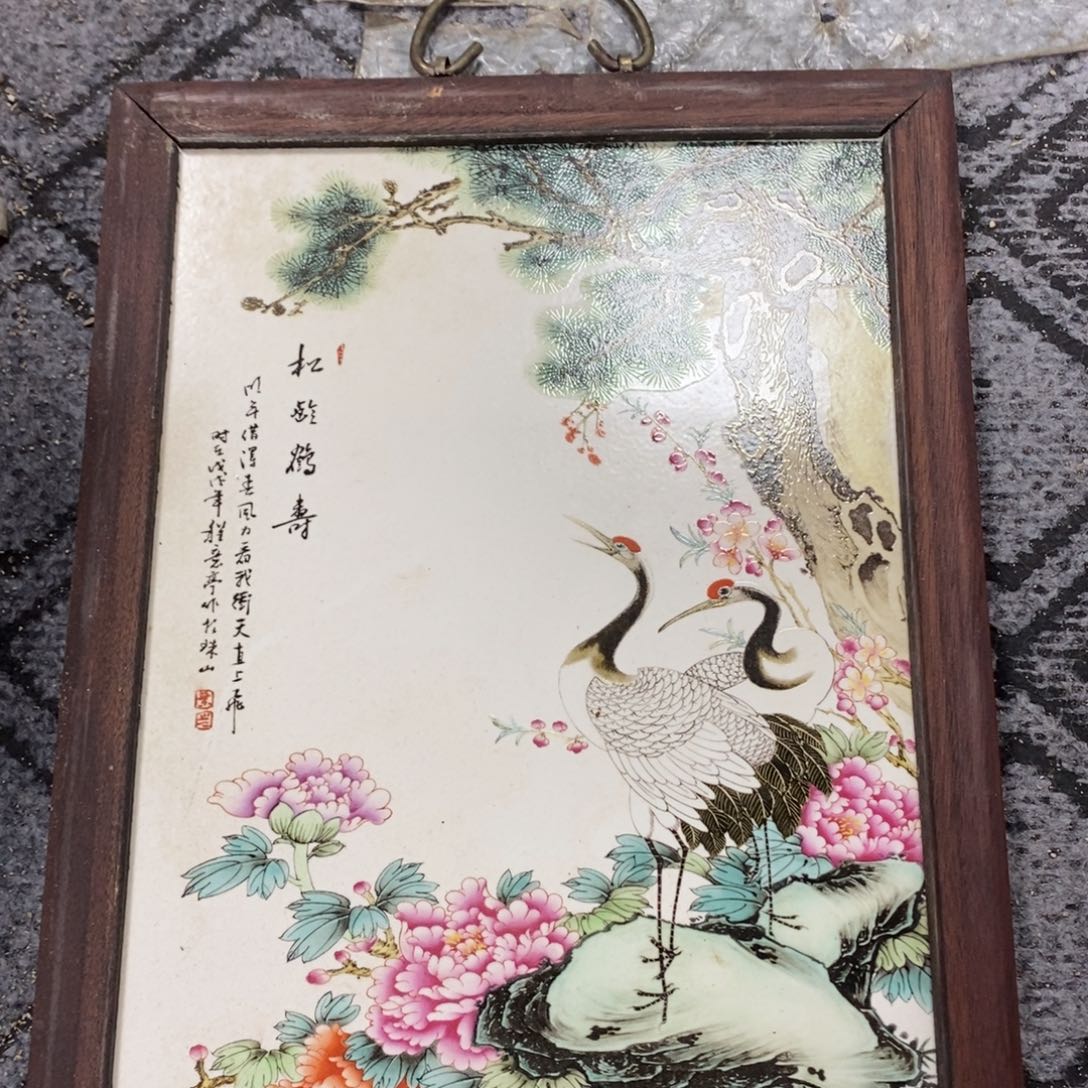 瓷片景德镇瓷板画柴窑烧制37*28