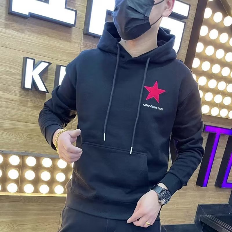 秋冬新款连帽卫衣男潮流长袖精神小伙帅气中国风帽衫简约休闲