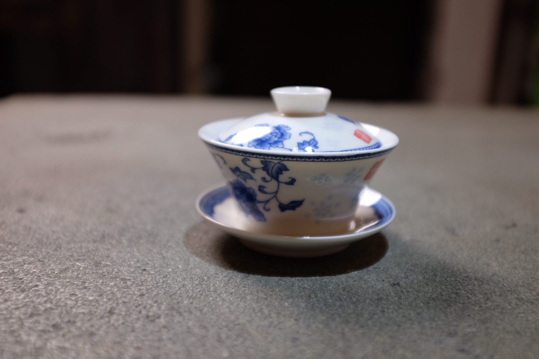 早期制作复古釉下彩瓷盖碗景德镇青花瓷三才家用盖碗茶具120毫升