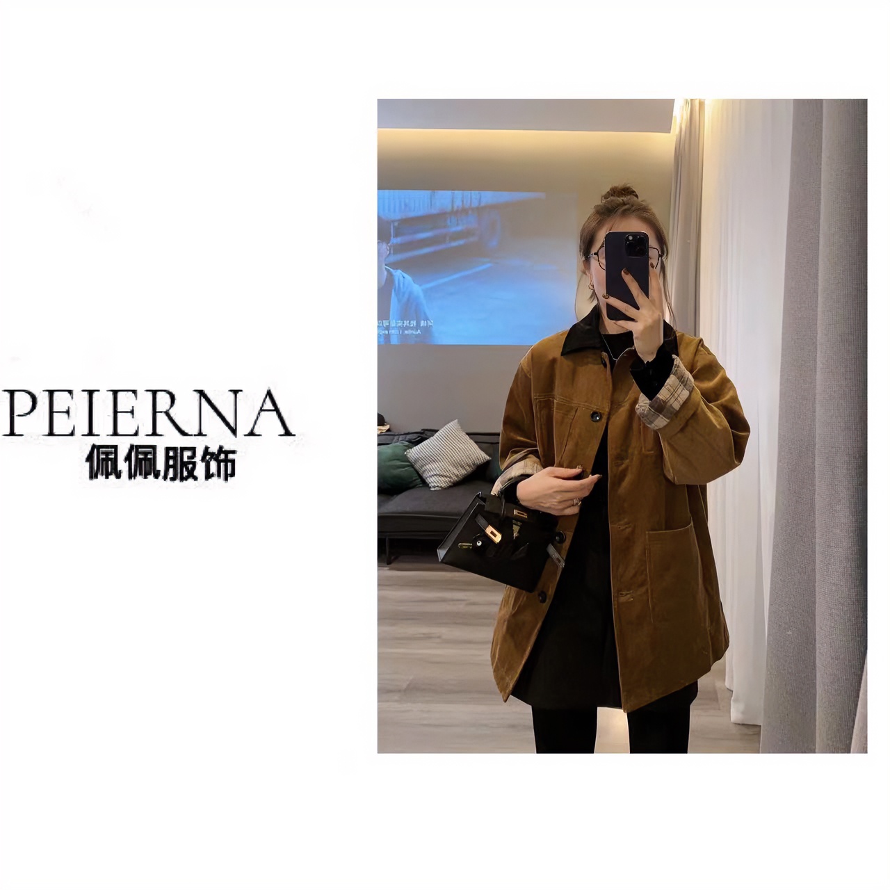 佩佩 六 【老钱风】夹棉外套  Y8460  5115297秋冬厚外套复古美拉德