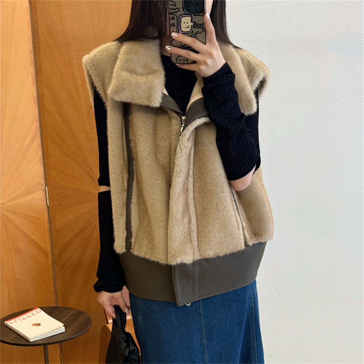 deepmoss 2024冬新款女装时尚休闲气质环保宽松廓形马甲