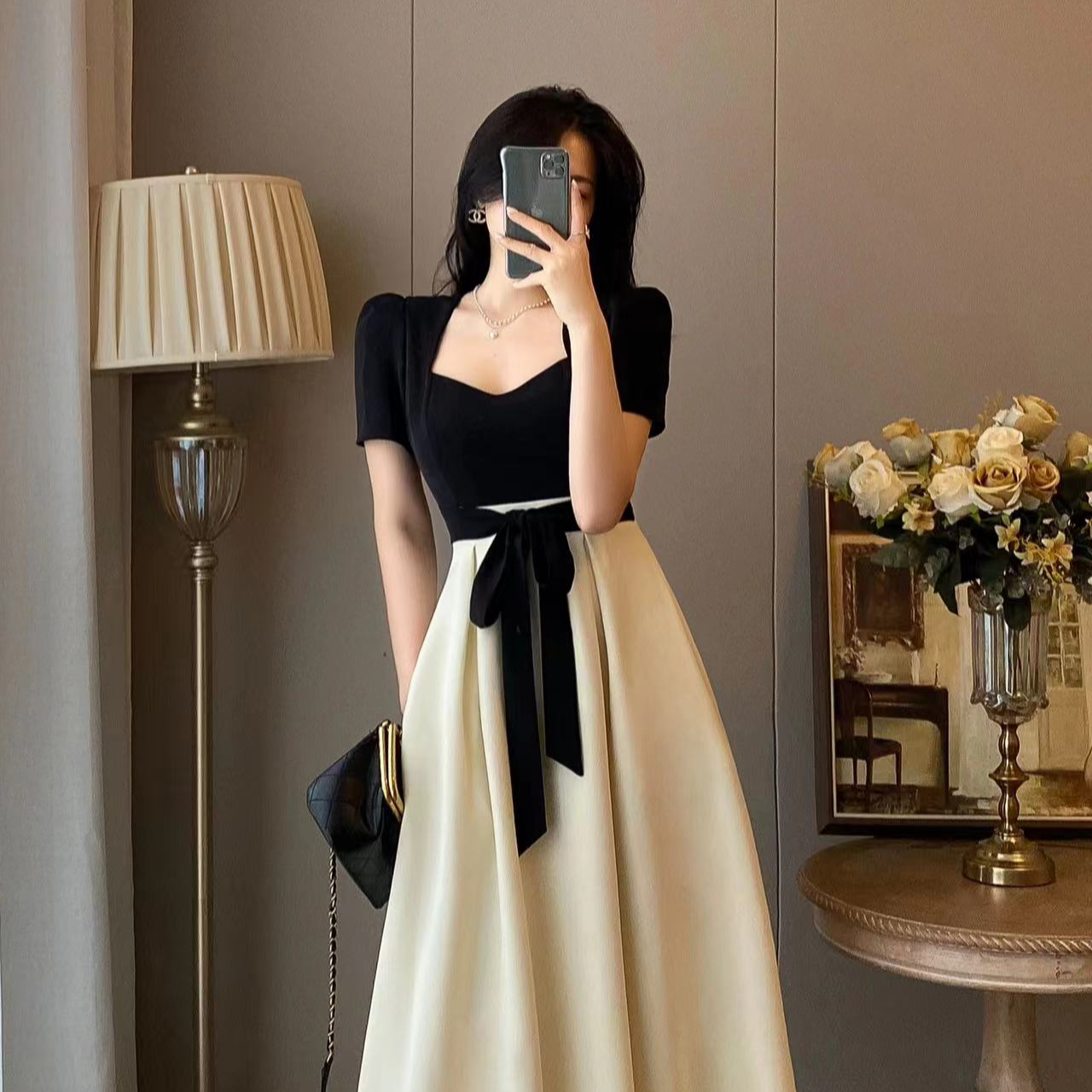 小奈家女装法式小香风高级显瘦裙子
