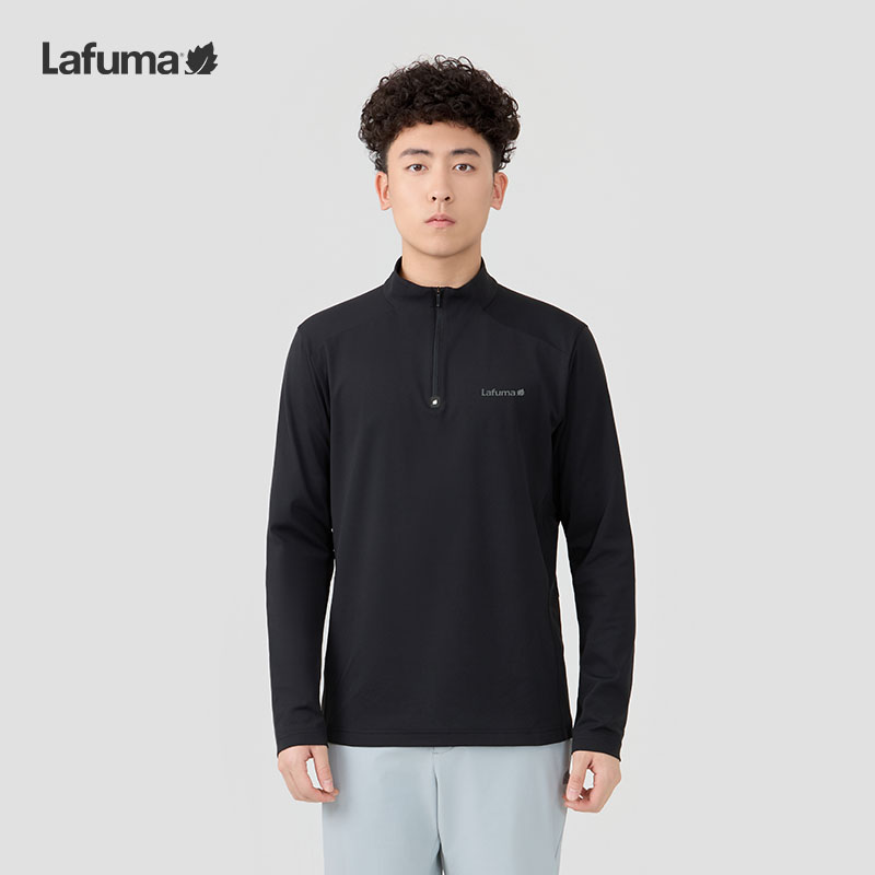 LAFUMA乐飞叶户外骑行抗菌半拉链T恤男士运动健身长袖LMTS4CL95