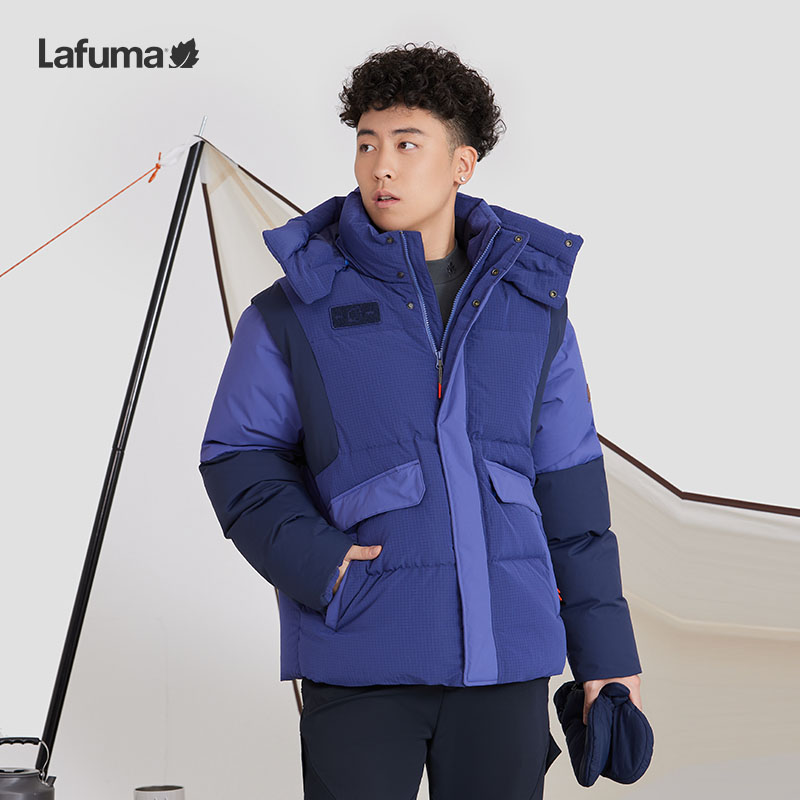 LAFUMA户外胶囊系列撞色拼接Cordura可拆袖男鹅绒羽绒服LMJU4DH12