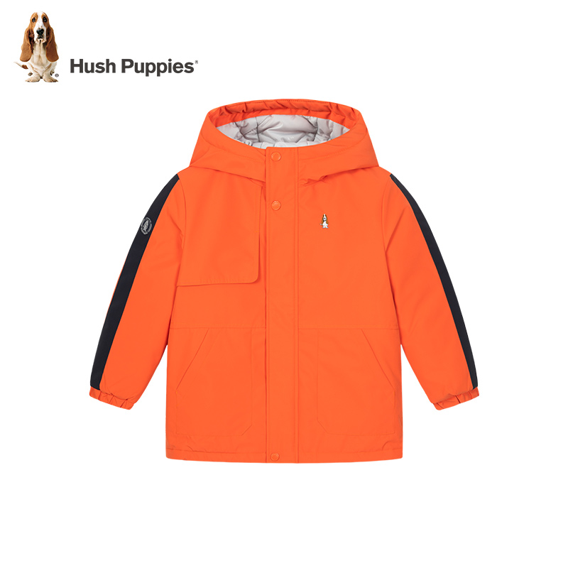 暇步士童装冬季新款加厚防风中长款拉链衫棉服外套CM757