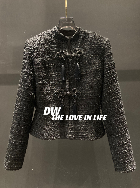 24AW//DW 高定黑色盘扣收腰新中式外套