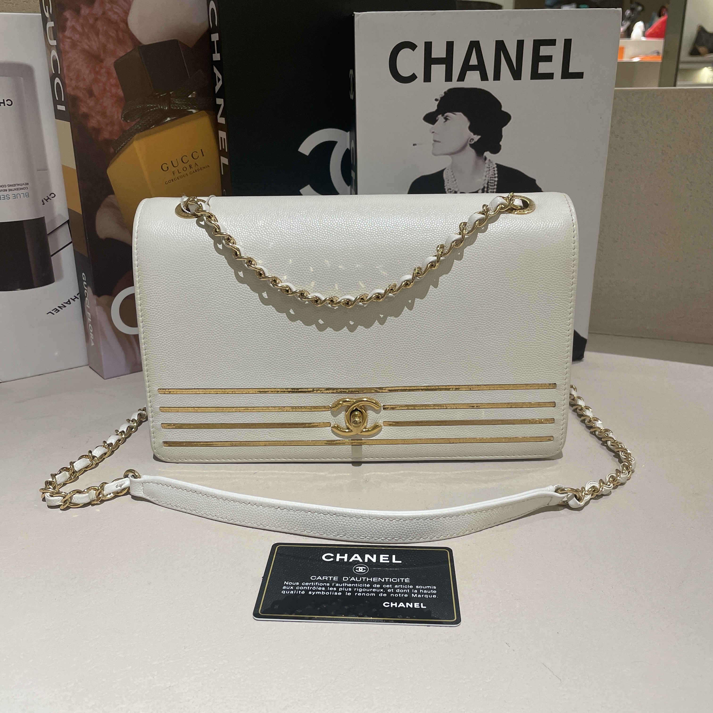 95新 Chanel/香奈儿 Vintage 金边cf 27开