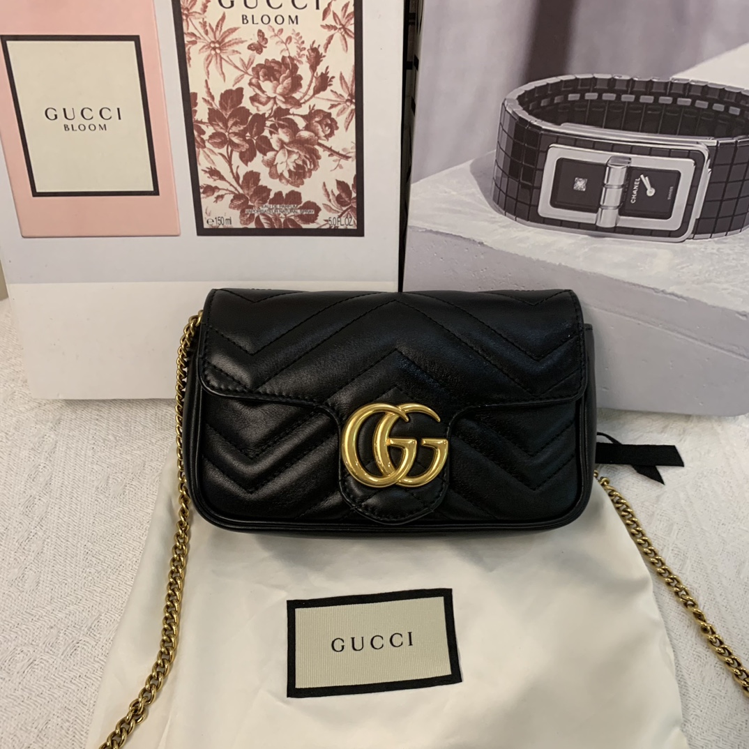 95新 GUCCI/古驰 黑金马蒙mini   