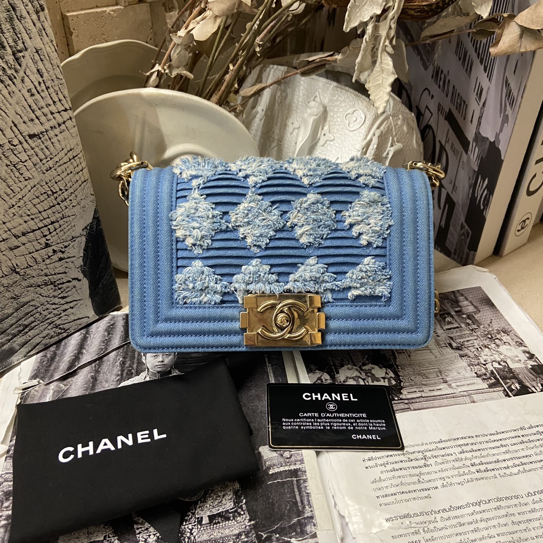 95新 Chanel/香奈儿 牛仔Leboy小号
