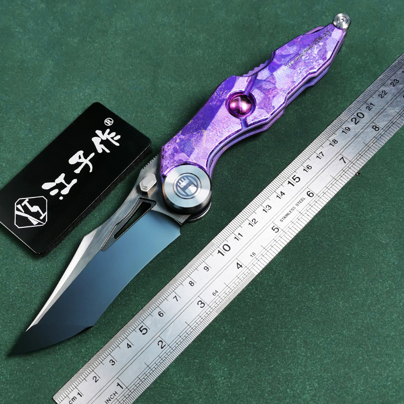 江子作机甲部队奥地利M390钢冰晶钛合金DLC超镜面户外登山露营刀