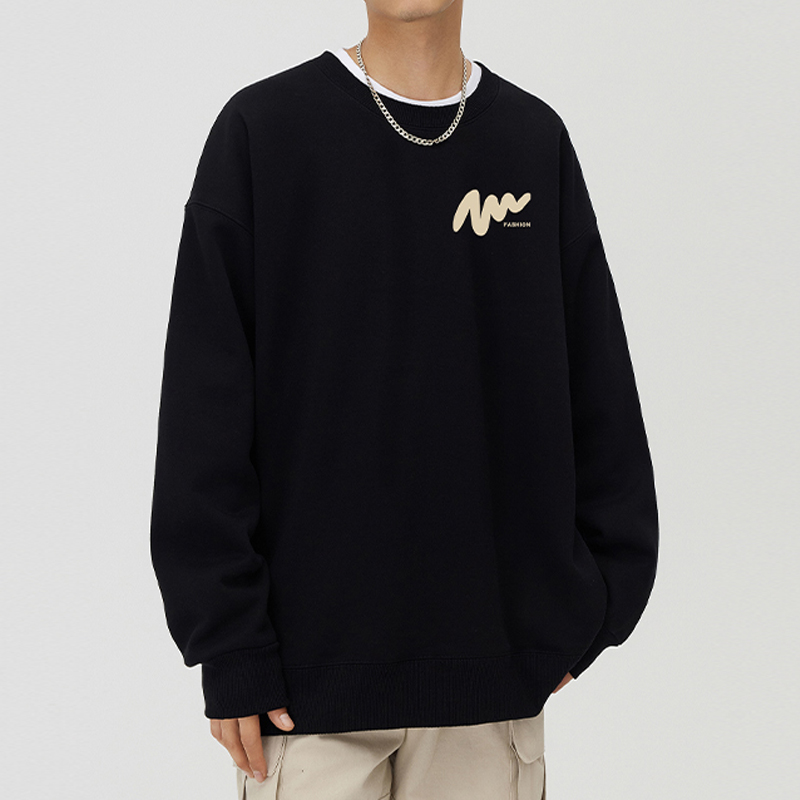 秋季男上衣春秋新款男士卫衣时尚简约外套宽松长袖T恤打底衫衣服