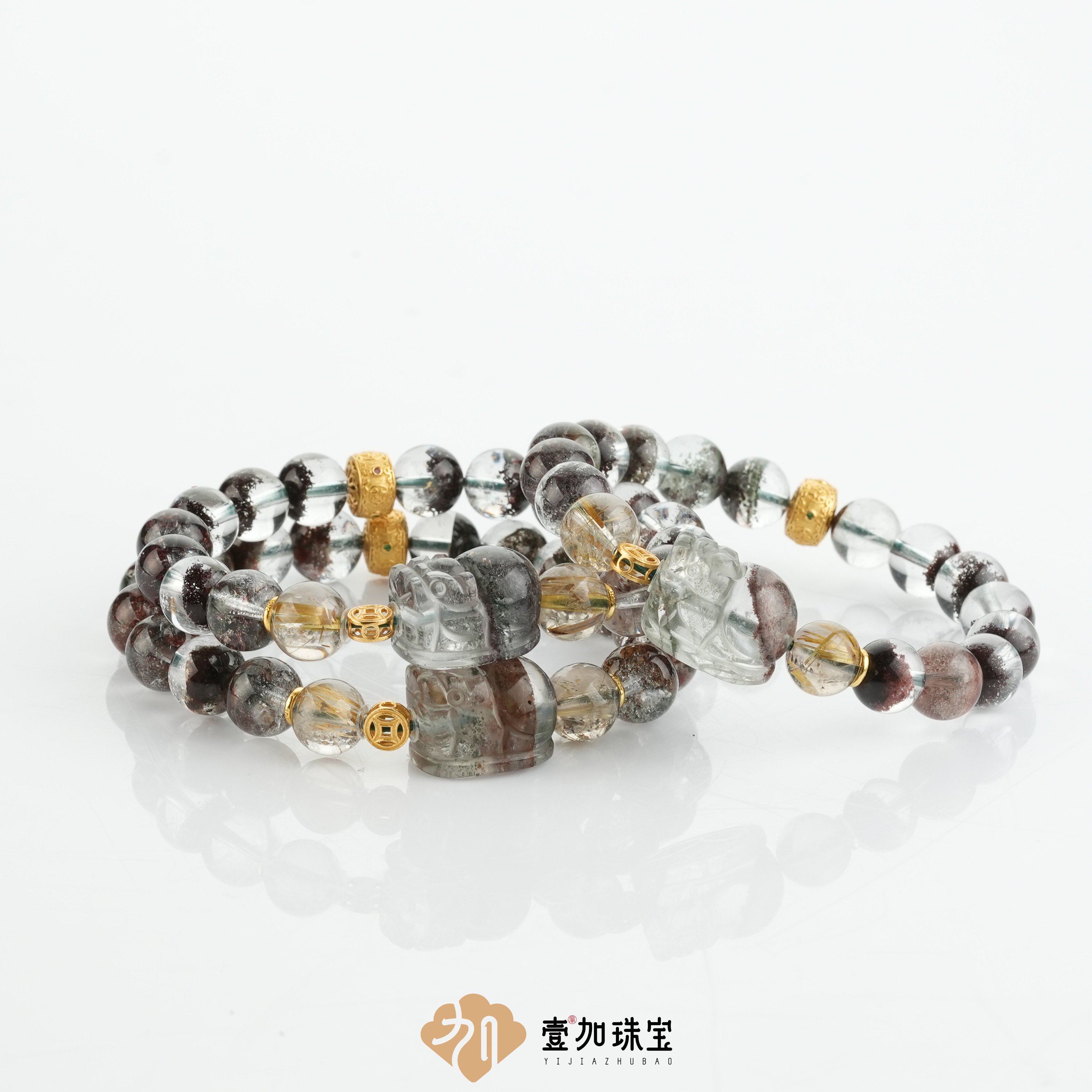 壹加田田/手工设计绿幽灵px水晶多宝手串多样性发一7076N