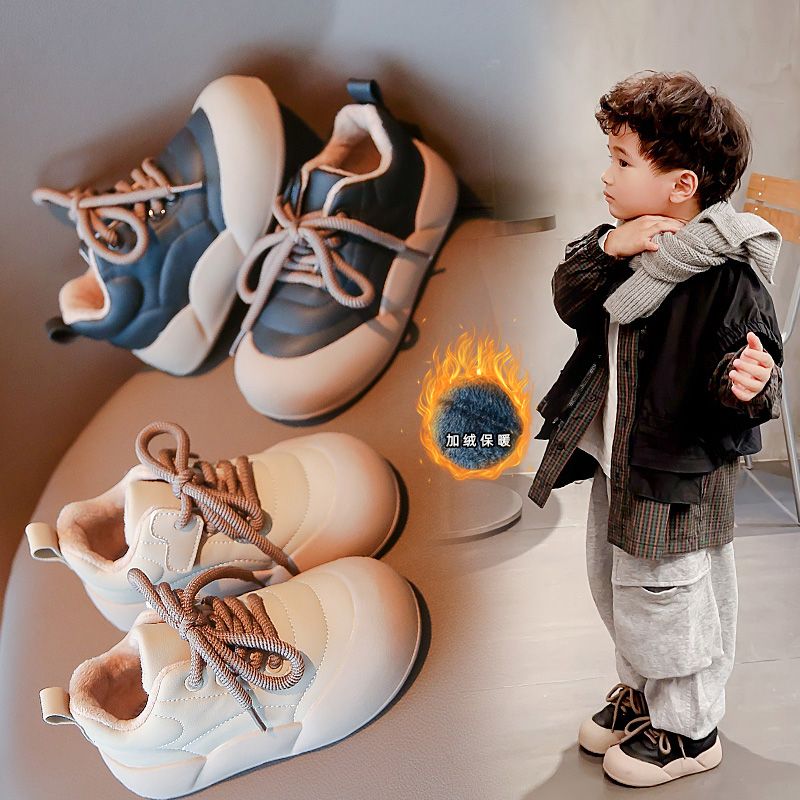 儿童运动鞋2023新款秋冬季加绒保暖二棉鞋女童软底休闲板鞋潮秋季