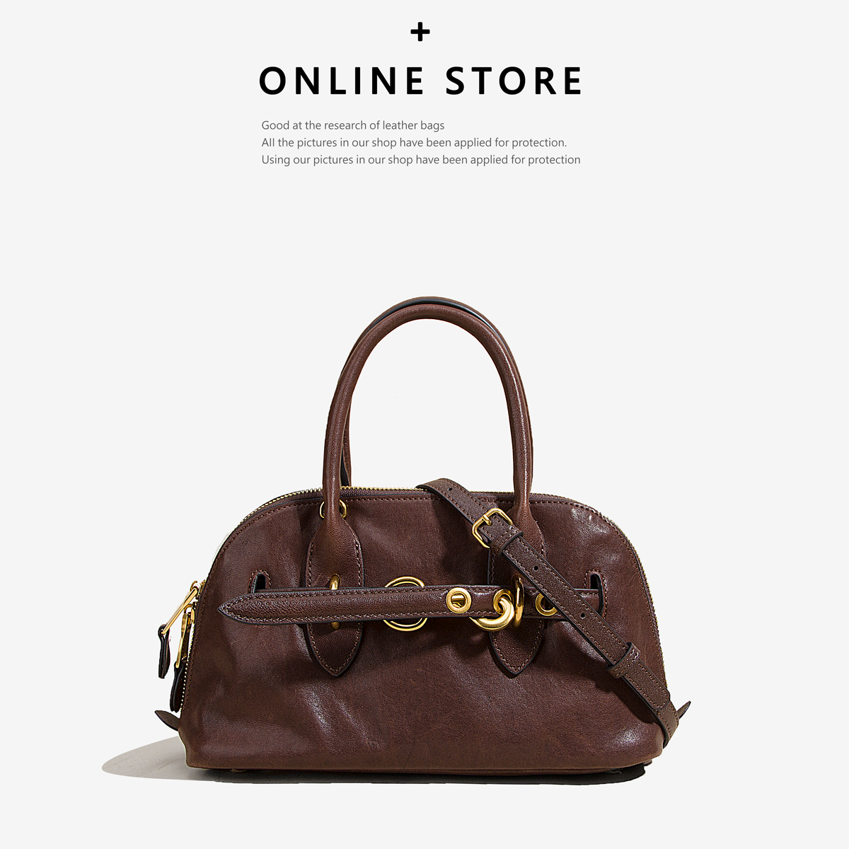 植鞣羊皮贝壳包复古时尚百搭单肩斜挎包高级感手提包真皮包