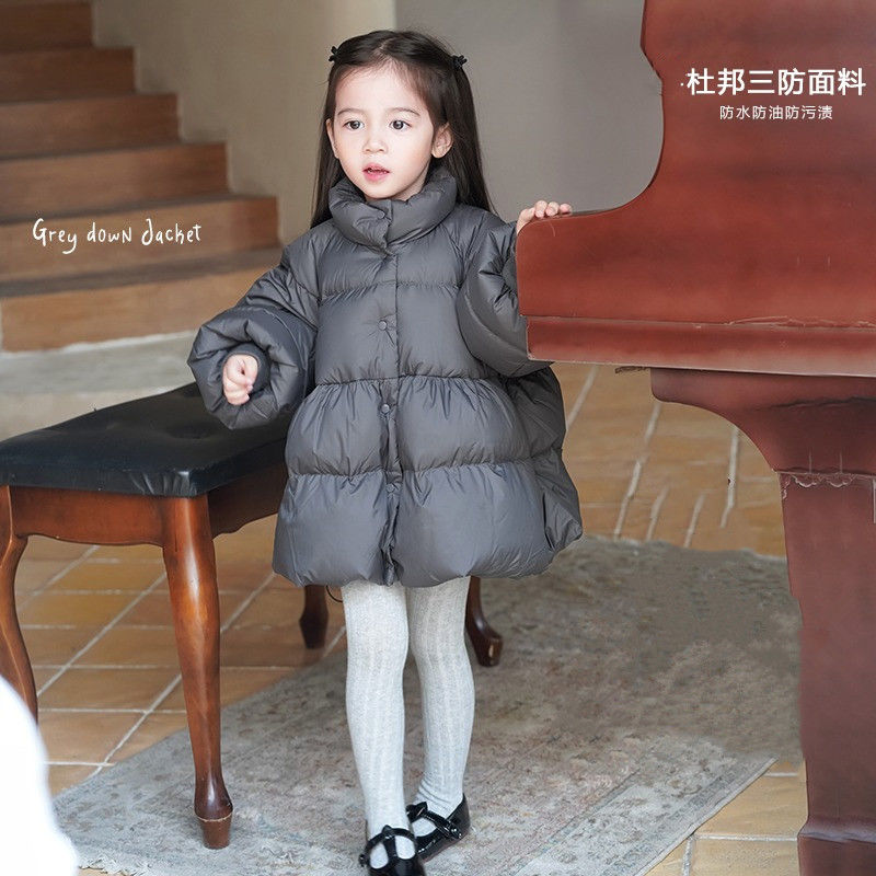 品牌断码女童冬款棉服2024新款中小童气质灰棉袄外套女宝宝洋气百