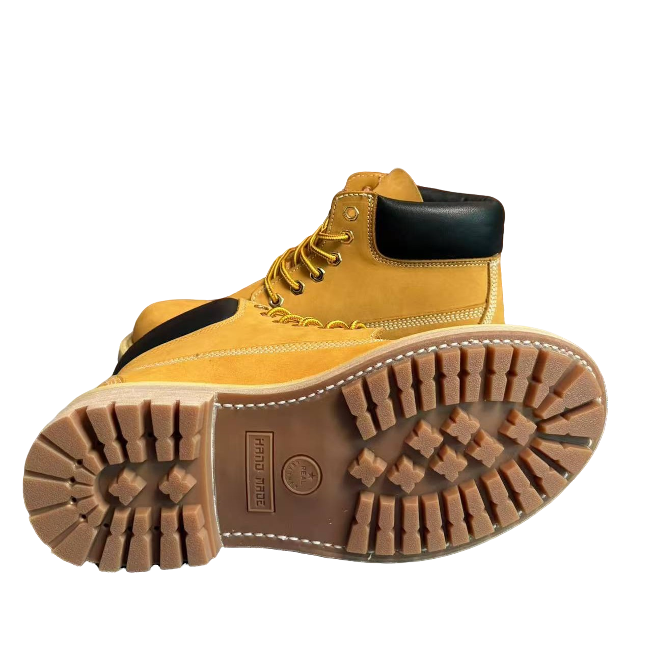 中帮头层牛皮固特异大黄靴