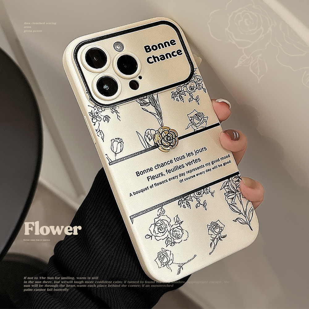 山茶花玫瑰苹果14ProMax手机壳iphone15立体13郁金香12全包11华为