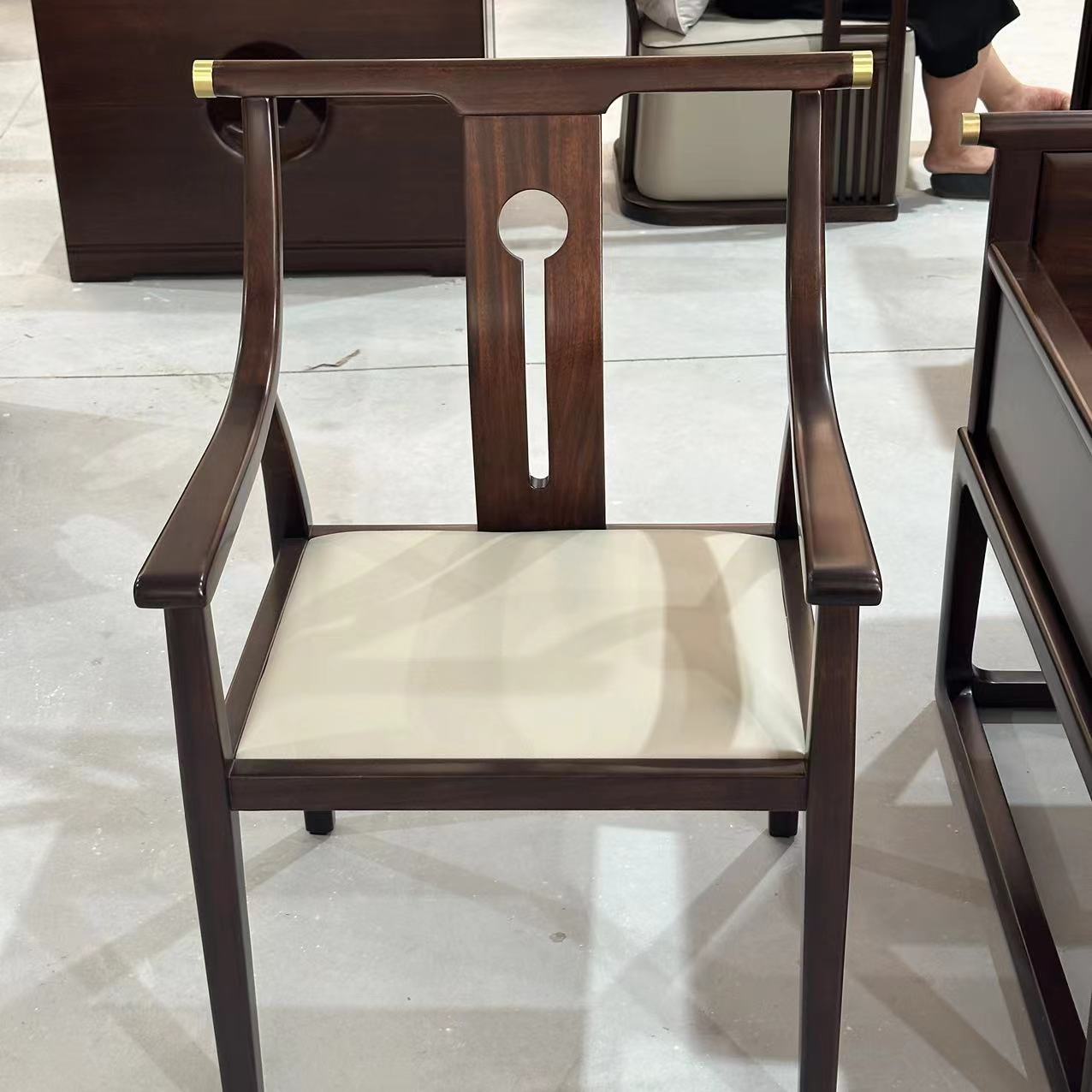 【品牌库存】70*60*96（HF-1801）新中式实木椅休闲椅沙发椅