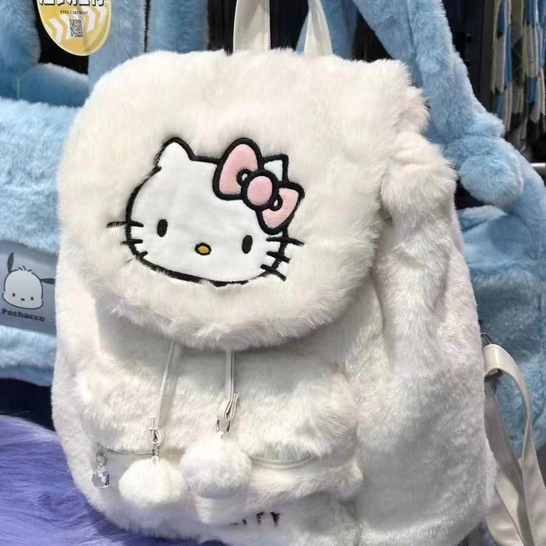 【绵绵】三丽鸥可爱双肩包毛绒绒帕恰狗包包女休闲新款大容量甜美包