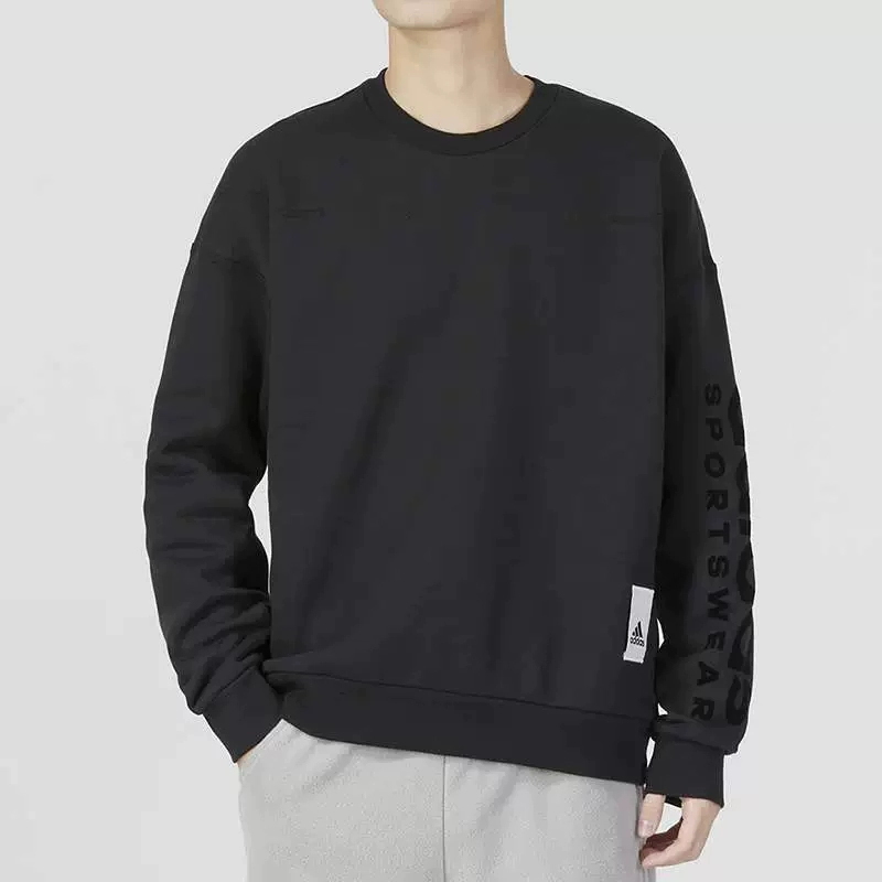 adidas/阿迪达斯秋冬季加绒加厚卫衣男运动休闲宽松套头衫IA9363